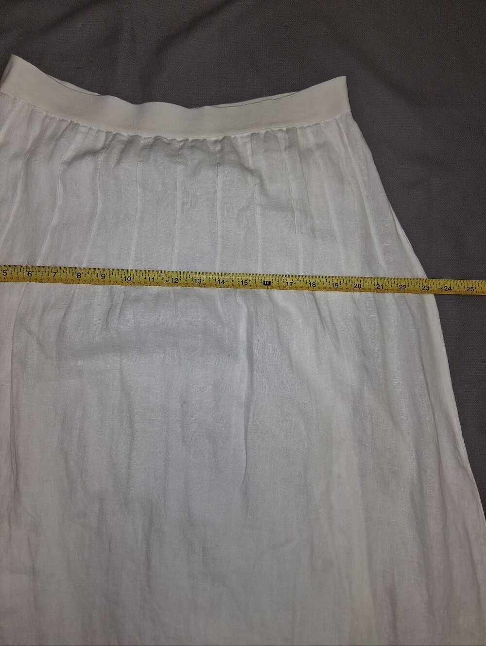 J. Jill New Women White Linen Maxi Skirt with Gathered Waist Size S - Picture 6 of 16